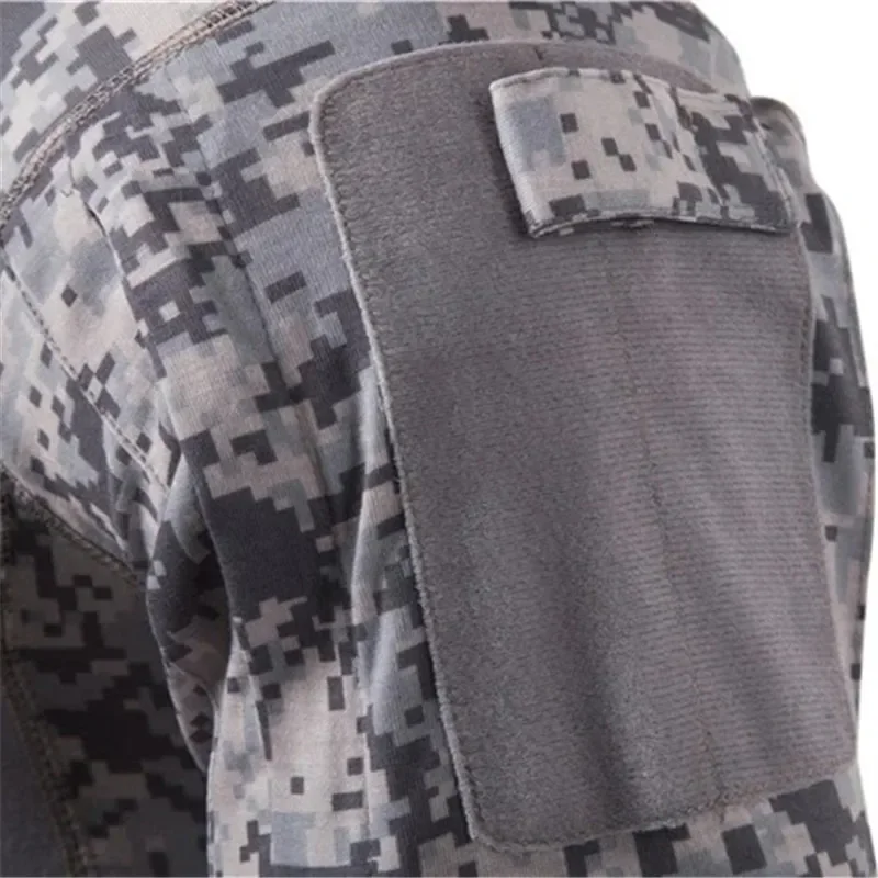 New Camouflage Men's T-Shirts Half Zipper Stand Neck Thick Fleece Shirts Outdoor Sports Athletic Tops Long Sleeve T shirts - Image 6